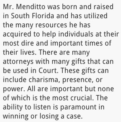 Background of Mr. Menditto