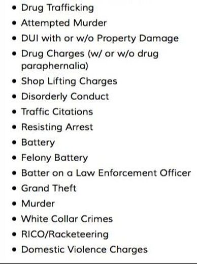 Felonies, Misdemeanors and Crimes